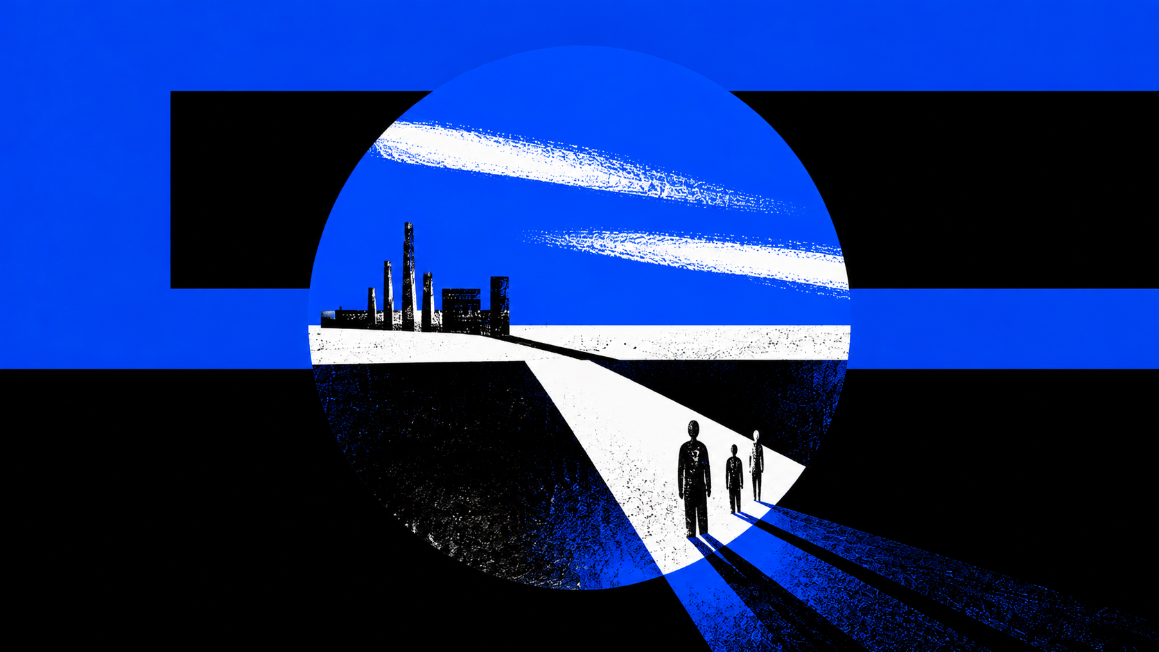 Grainy Blue Portal To Industry